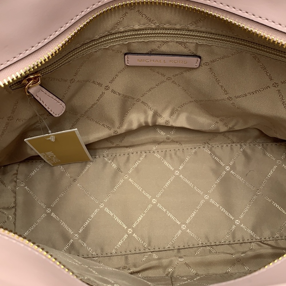 Michael Kors Jet Set Item Medium Front Pocket Shoulder Chain Tote POWDER BLUSH - Picture 8 of 13